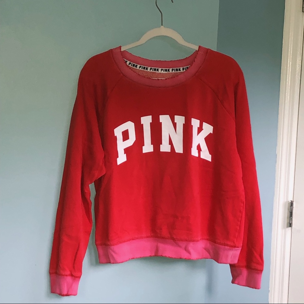 PINK Vintage-Inspired Crewneck Sweatshirt